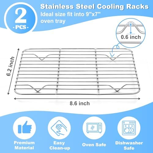 P&P CHEF 8.6" x 6.2" Cooling Baking Wire Racks Pack of 2 - Image 2