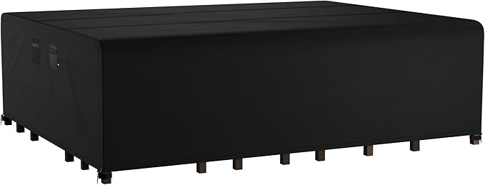 iBirdie Outdoor Patio Furniture Set Covers 180 x 96 inch Waterproof Weatherproof Rectangular Cover, Heavy Duty 600D for Outside Extra Large Dining Table and Chairs