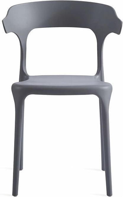 Modern Stackable Dining Chair Set, No Assembly, Plastic Chair, Patio Chair - Image 8