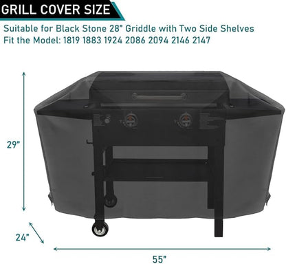 ZJYWSCH Griddle Cover for Blackstone 28" Griddle w/Hood Dual Shelf Flat Top Grill, fit Griddle Model 1883 1924 2094 2147 2207 2270 2287 2311 2325 2351 2355 2357 2367