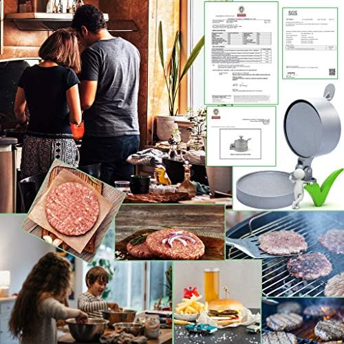 laffeya Burger Press, Adjustable Hamburger Patty Maker & 50 Parchment Paper - Image 6