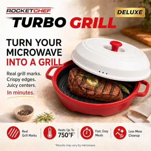 Turbo Grill Deluxe Microwave Grill Pan, Vented Lid - Image 2