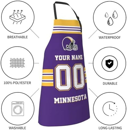 Personalized Football Style Aprons Add Name and Number Kitchen Aprons Work - Image 6