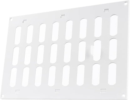 Vent Systems 12" x 8" Inch (Overall) White Metal Vent Cover - Durable Wall and Ceiling Adjustable Air Return Grille with Built-in Mesh Screen - HVAC Ventilation Duct Cover for Indoor and Outdoor Use
