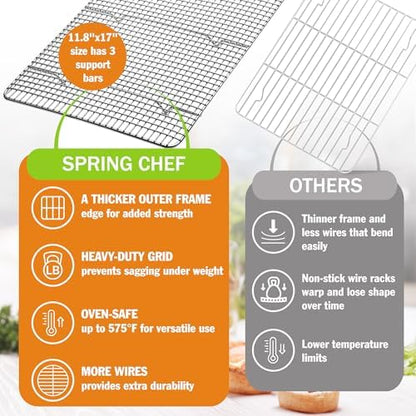 Spring Chef 11.5" x 16.5" Stainless Steel Cooling Rack - Image 3