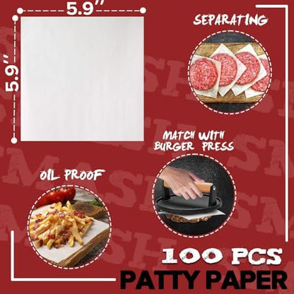 Grilliance Smash Burger Press Kit, 3 in 1 Hamburger Press Patty Maker, Flat top - Image 6