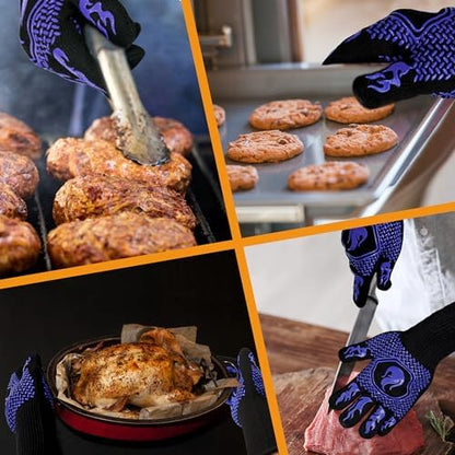 BBQ Gloves 1472F Heat Resistant Non-Slip Silicone 2 Pairs - Image 5