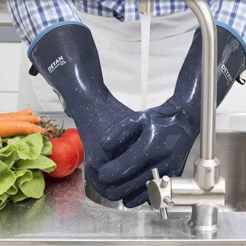 DEYAN BBQ Grill Gloves, ilicone Heat Resistant Oven Mitts - Image 5