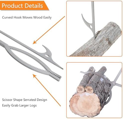 40in Fire Tongs and Fire Poker Set Stainless Steel - Image 6