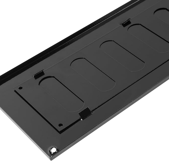 Repa Market 16" x 4" Inch (Outer Dimensions) Black Adjustable Air Vent Cover - Galvanized Steel HVAC AC Vent Cover Register - Wall, Ceiling Vent Covers, Toe Kick Vent Cover - Return, Intake Air Grille