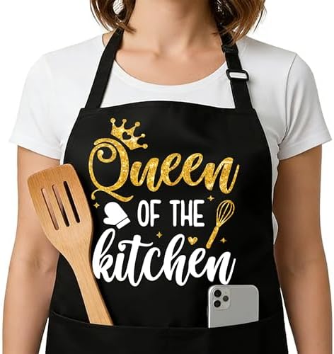 Funny Black Apron with Pockets for Man, Father in Law, Chef Daddy Women by WPBRU