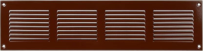 Repa Market Air Vent Cover 16x4 Inch (Outer Dimensions) Brown Galvanized Steel Louvered Grill Cover with Mesh Screen/Wall or Ceiling Vent/HVAC Register for Indoor and Outdoor Ventilation