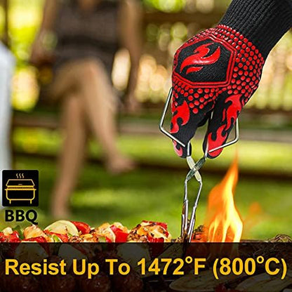 QUWIN BBQ Gloves, Oven Gloves 1472℉ Extreme Heat Resistant, Grilling Gloves - Image 2