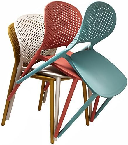 2xhome Set of 4 Patio Dining Chairs | Modern Stackable Outdoor Pool Side Chair - Image 7