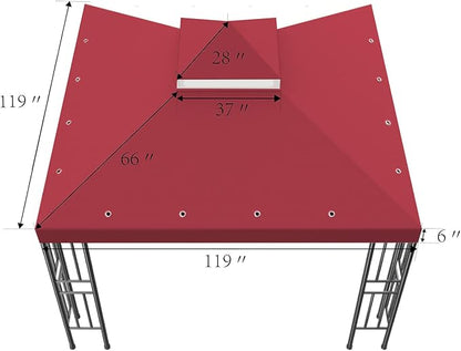 Sumfaller 10x10 FT Gazebo Replacement Canopy Top Cover | Double Tiered Canopy - Image 6
