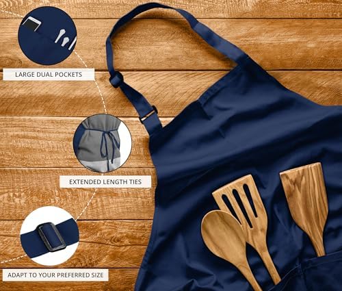 Utopia Kitchen Bib Aprons 10 Pack Adjustable - Image 4