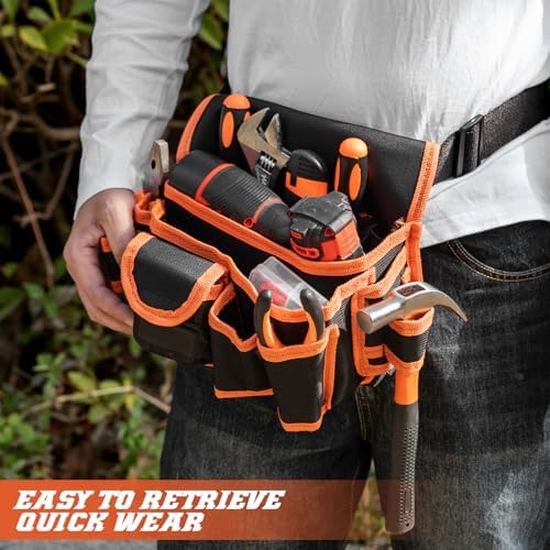 Ultra-Thick Men's Tool Belts Fits Waist 31”to 52” Adjustable Oxford Work Pouch - Image 4