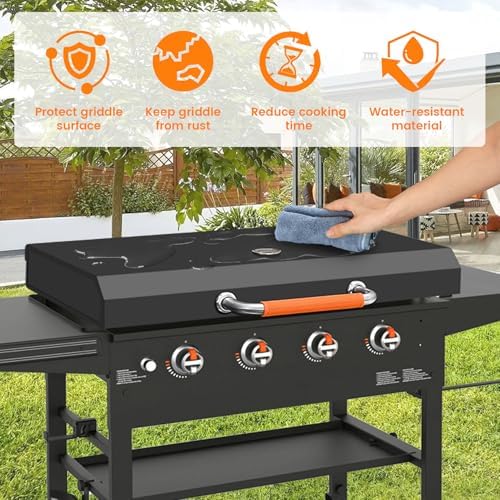 Hinged Lid with Thermometer for Blackstone 36" Griddle Cover 1554 1565 1560 - Image 2