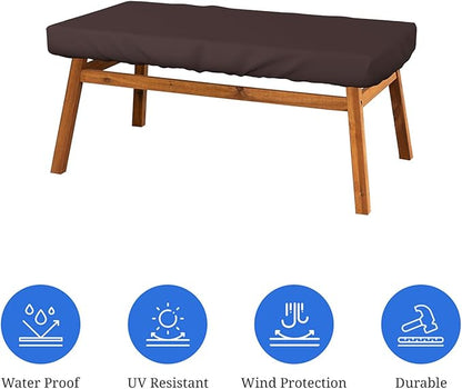 Covers & All Rectangle Table Top Cover, 12 Oz Waterproof UV & Weather Resistant Patio Table Cover, Outdoor Table Cover for Patio Furniture (100" L x 50" W x 5" H, Coffee)