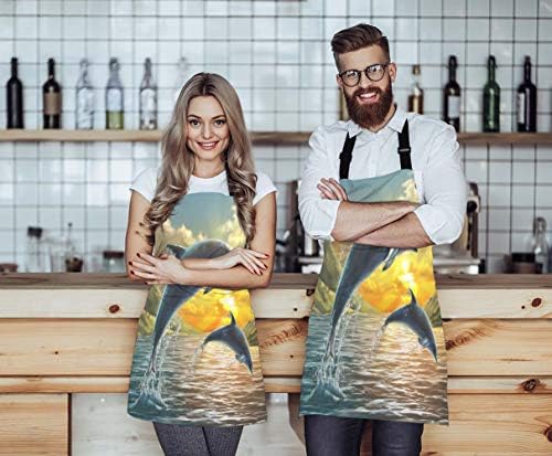 EKOBLA Dolphin Aprons Ocean Jumping Sea Beautiful Sunset Beautiful Landscape - Image 4