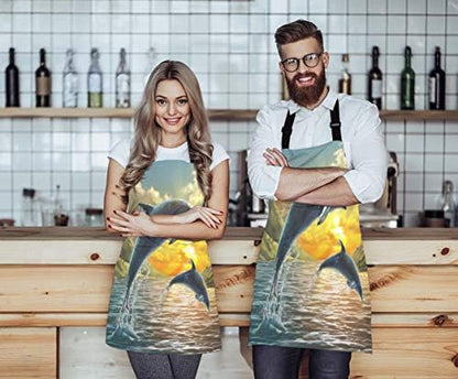 EKOBLA Dolphin Aprons Ocean Jumping Sea Beautiful Sunset Beautiful Landscape - Image 4