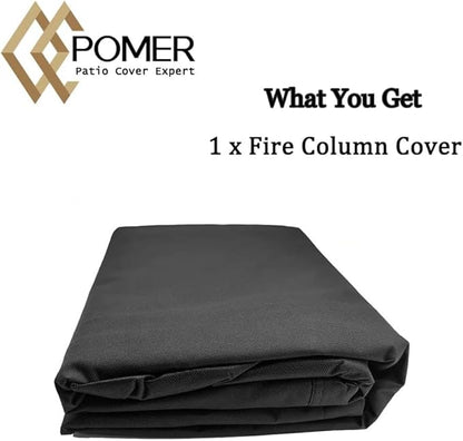 POMER Fire Pit Cover,30inch Round Fire Pit Cover for BALI OUTDOORS Gas Firepit Table Waterproof Propane Gas Fire Pit Column Cover - 30" D x 25" H