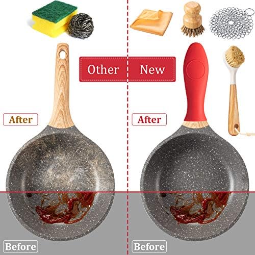8 Pcs Kitchen Cleaning Set for Dish Cast Iron Pan Grill Skillet Pot Wok - Image 5