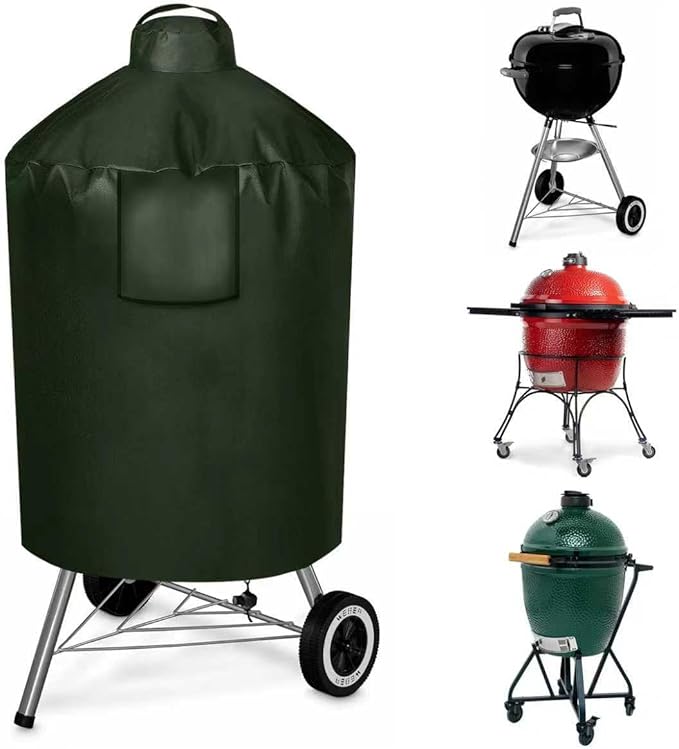 Grill Cover for Large Green Egg, Outdoor Cover with Durable & Water Resistant Fabric Premium Ceramic Grill Cover (Green, X-Large)