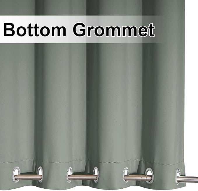 NICETOWN Windproof Sage Green Outdoor Curtains 2 Panels Top and Bottom Grommet - Image 6