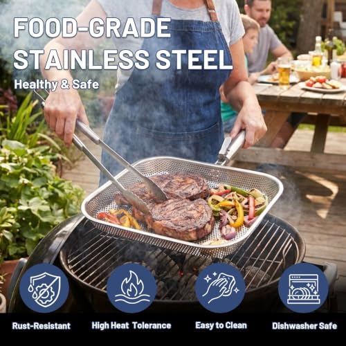 Stainless Steel Grill Pan with Removable Handle, 14.88" x 10.98" - Image 5
