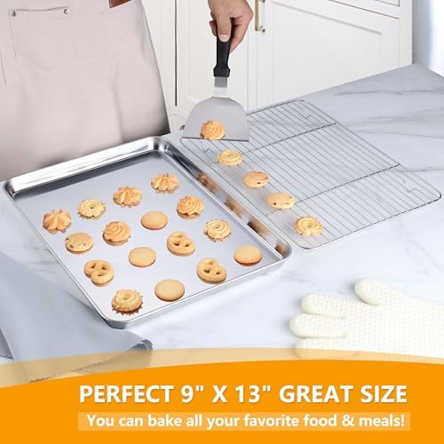 Homikit 12x10 Inch Stainless Steel Quarter Sheet Pan - Image 5