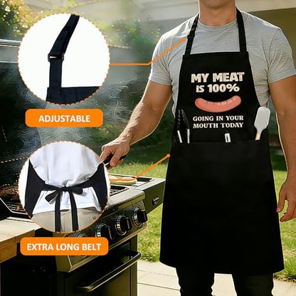 Funny Aprons For Men, Father's Fathers Day Kitchen Gifts For Dad Father Daddy - Image 2