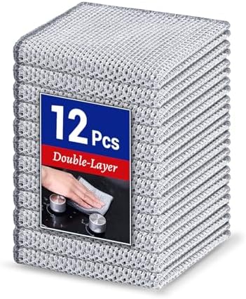 Wangjinpeng 12PK Non-Scratch Steel Wool Dishcloths 9.84X9.84 in by Wangjinpeng