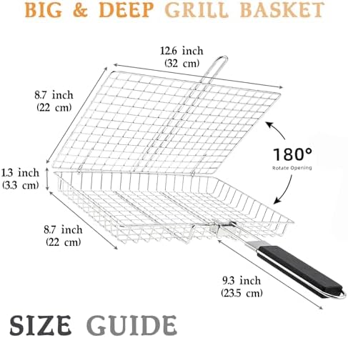 Deep BBQ Grill Basket, Lockable Grilling Basket - Image 2