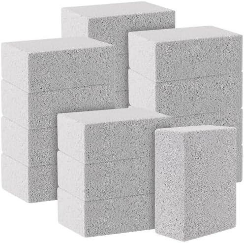 SHEUTSAN 16 Pack Gray Grill Brick, 3.9 x 2.7 x 1.5 Inch Grill Stone Cleaning by SHEUTSAN
