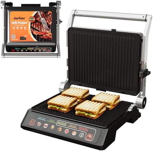 1600W Electric Indoor Grill Panini Press by LightUpLife