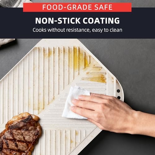 Caannasweis nonstick grill pan for stove top Reversible Griddle 19.5" x 11" - Image 5