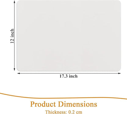 SHACOS Placemats Set of 6 Faux Leather Waterproof Wipeable PU Non-Slip Vinyl Place Mats Heat Resistant Table Mats for Kitchen Dining Table Indoor Outdoor, White