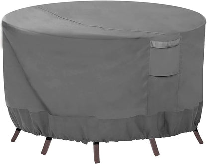 Vailge Round Patio Furniture Covers, 100% Waterproof Outdoor Table Chair Set Covers, Anti-Fading Cover for Outdoor Furniture Set, UV Resistant (Grey, 62"DIAx28"H)