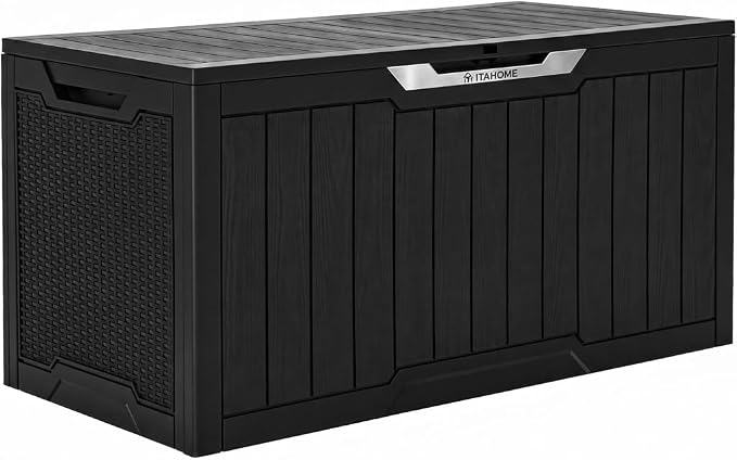 YITAHOME 100 Gallon Large Outdoor Storage Box | Water Resistant Resin Deck Box by YITAHOME