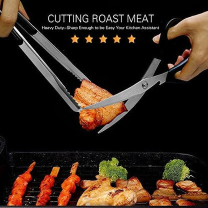 Kitchen Scissors, Korean Barbecue Scissors and Tongs Set, Kitchen Sheras - Image 4