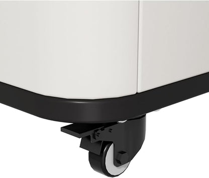 ZZM 110 Gallon Outdoor Deck Box with Wheels, Waterproof Resin Storage Cabinet for Patio