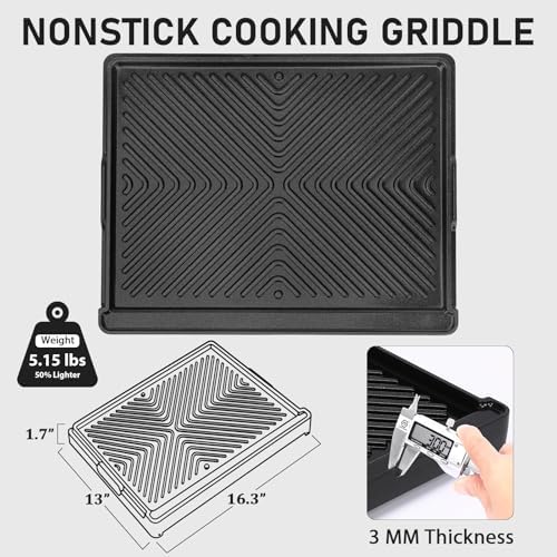 Utheer 16.3 x 13 Inch Cast Iron Aluminum Griddle - Image 2