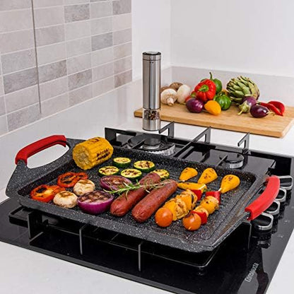 Moss & Stone Griddle Aluminum BBQ, Rectangle Grill Pan - Image 7