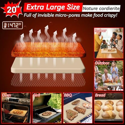 Gyreuni 20''Pizza Stone for Oven and Grill - Image 3