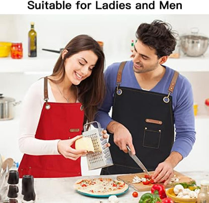 Genixart Chef Apron Men Women, Kitchen Aprons Cooking, BBQ - Image 2