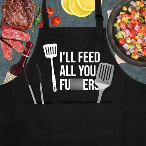 Miracu Funny Cooking Aprons for Men Women, Dad Gifts for Mens Father Mom - Image 2