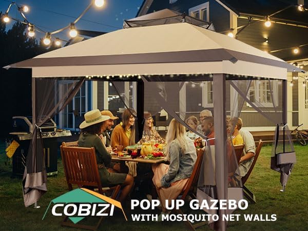 COBIZI Pop Up Gazebo 11x11 Canopy Tent, Outdoor Screened Gazebo Shelter - Image 9