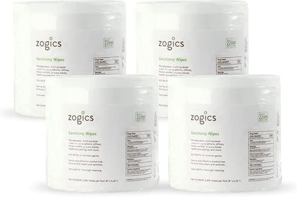 Zogics Sanitizing Wipes and Tabletop Stainless Steel Wipe Dispenser