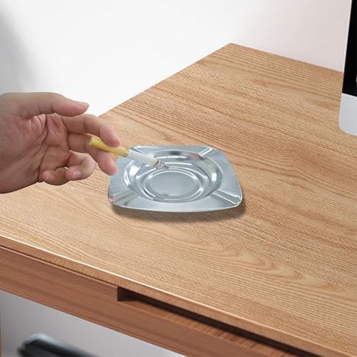Lilaly 10-Pack Square Stainless Steel Ashtray Set - Image 5